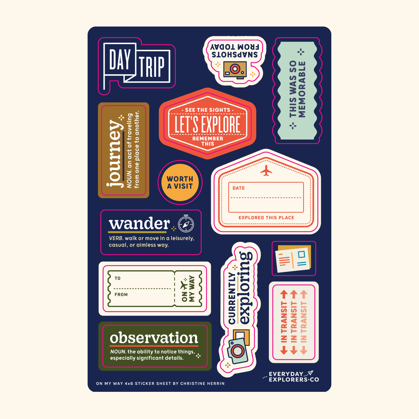 On My Way - 4x6 Sticker Sheet