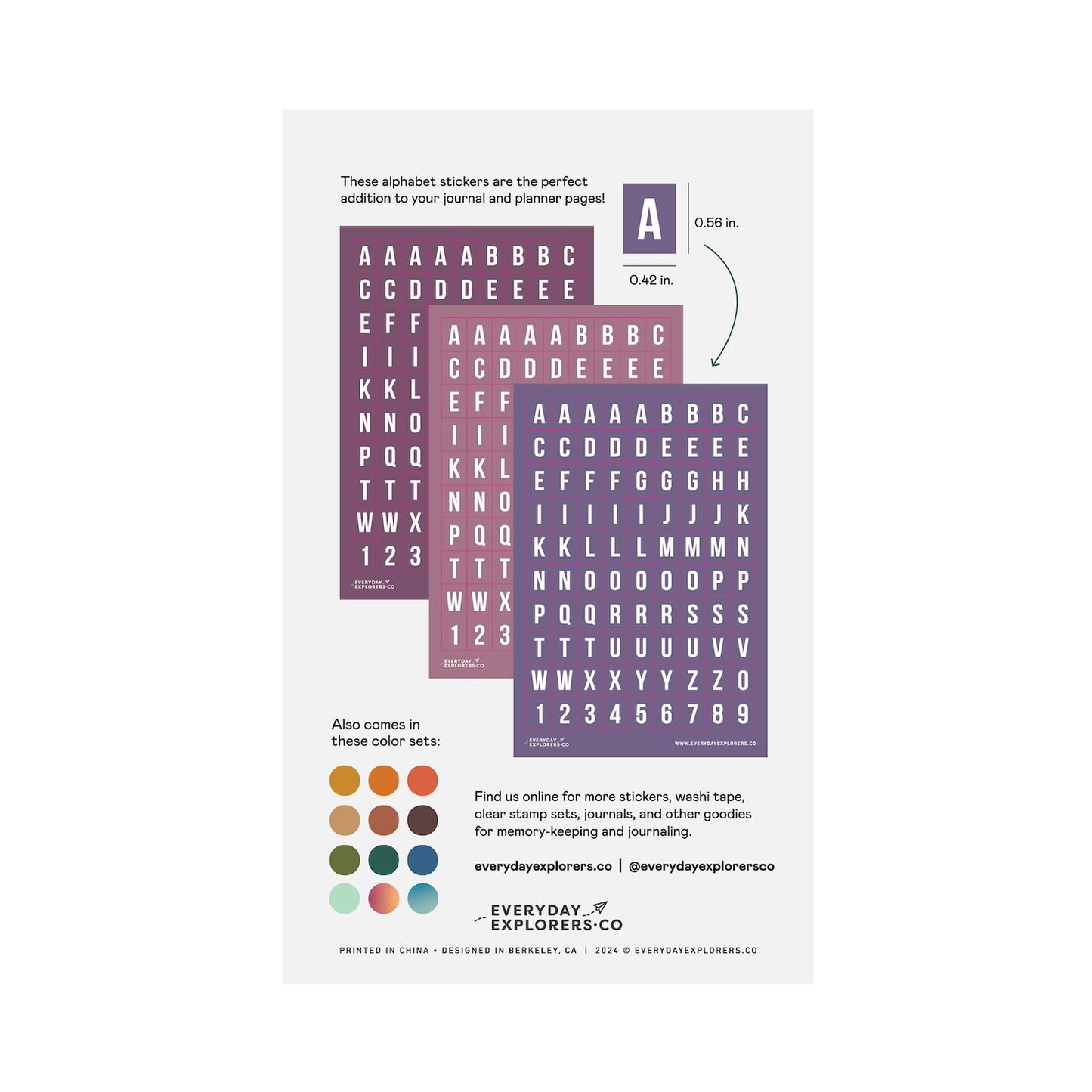 Purple Haze - Set of 3 Alphabet Sticker Sheets