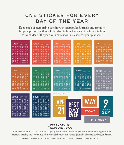 365 Days - Calendar Sticker Book – Everyday Explorers PH
