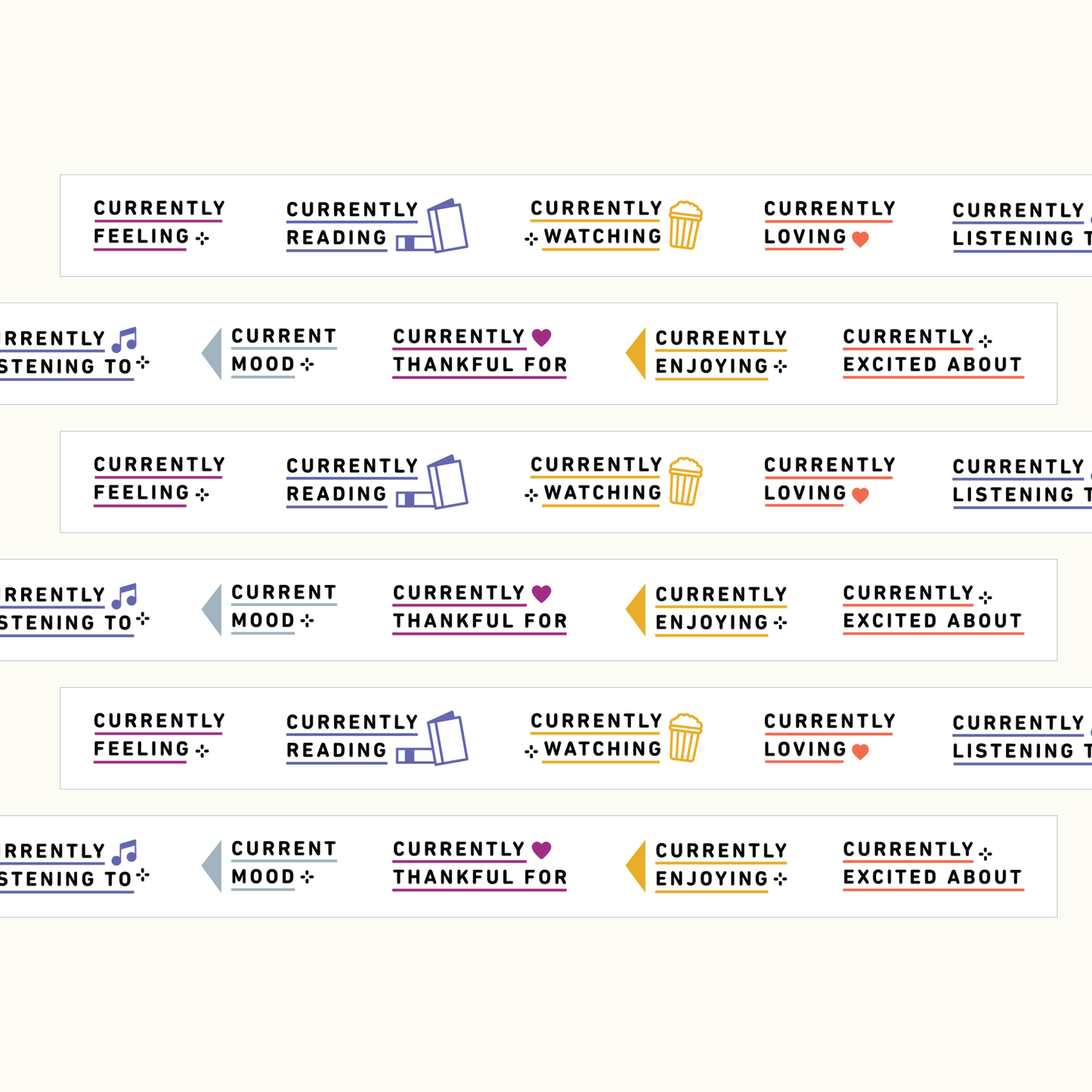 Currently Prompts - 15mm Washi Tape