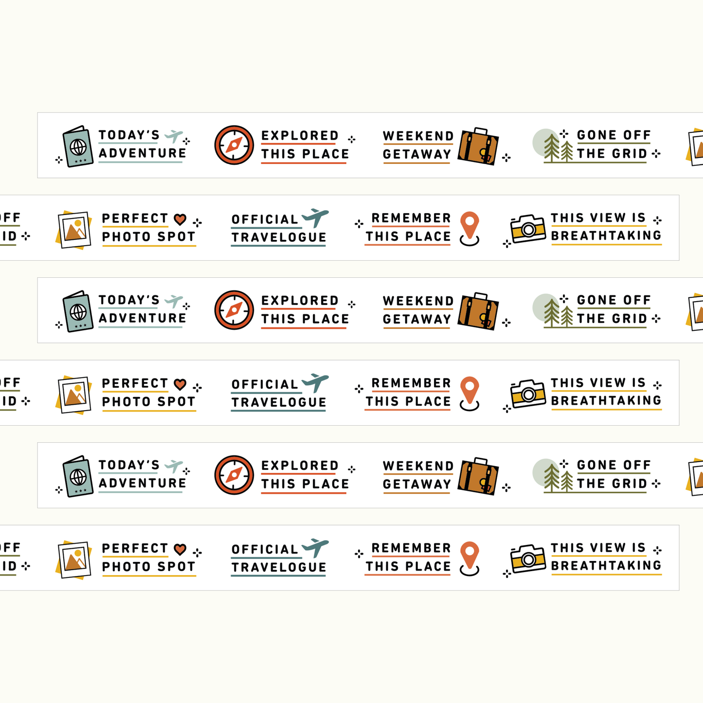 Travel Prompts - 15mm Washi Tape