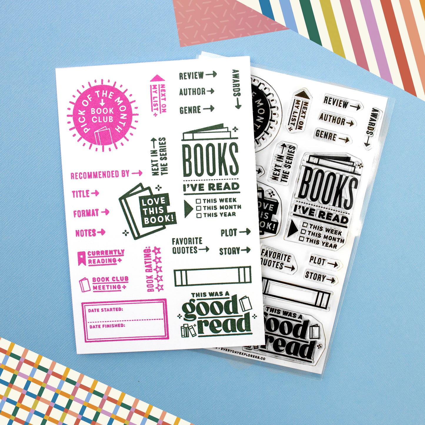 Reading Journal - 4x6 Clear Stamp Set