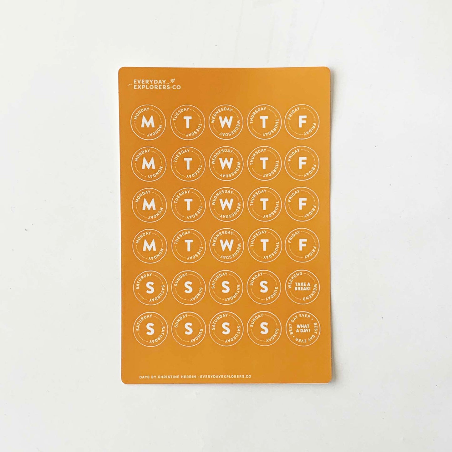 Days of the Week - 4x6 Sticker Sheet