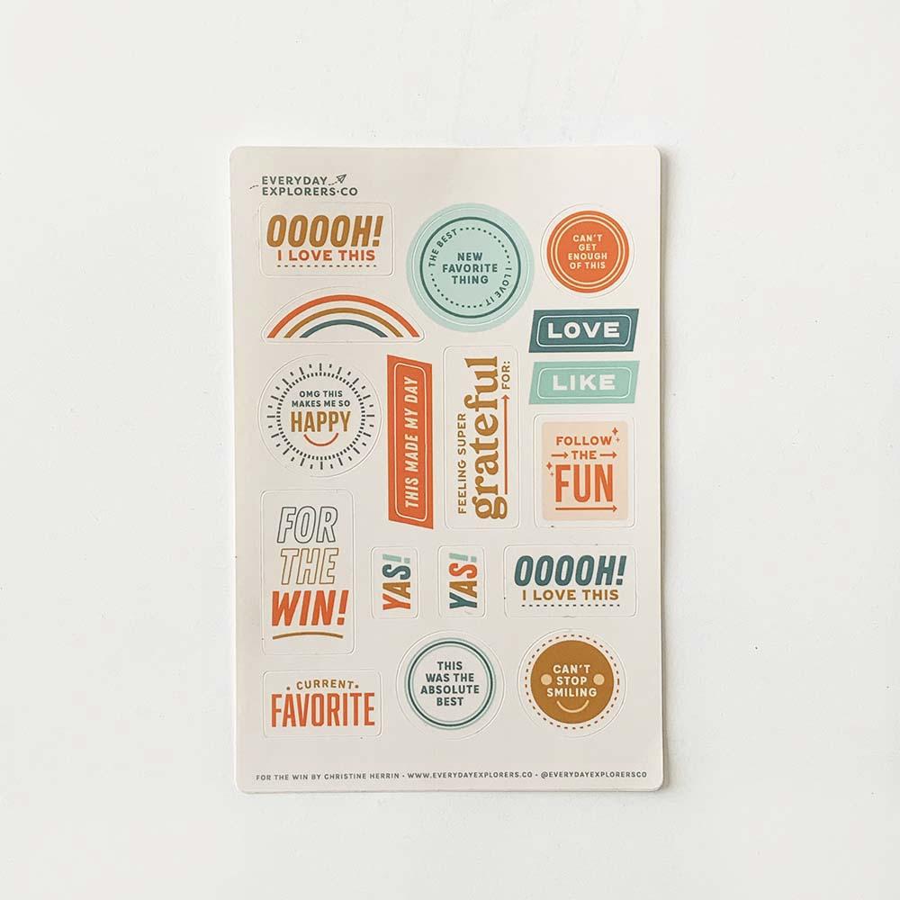 For The Win 4x6 Sticker Sheet Everyday Explorers PH