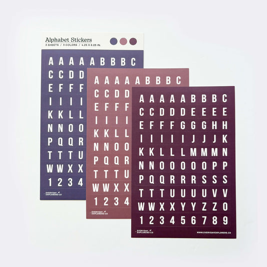 Purple Haze - Set of 3 Alphabet Sticker Sheets
