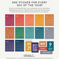 365 Days - Calendar Sticker Book (Bright Colors)
