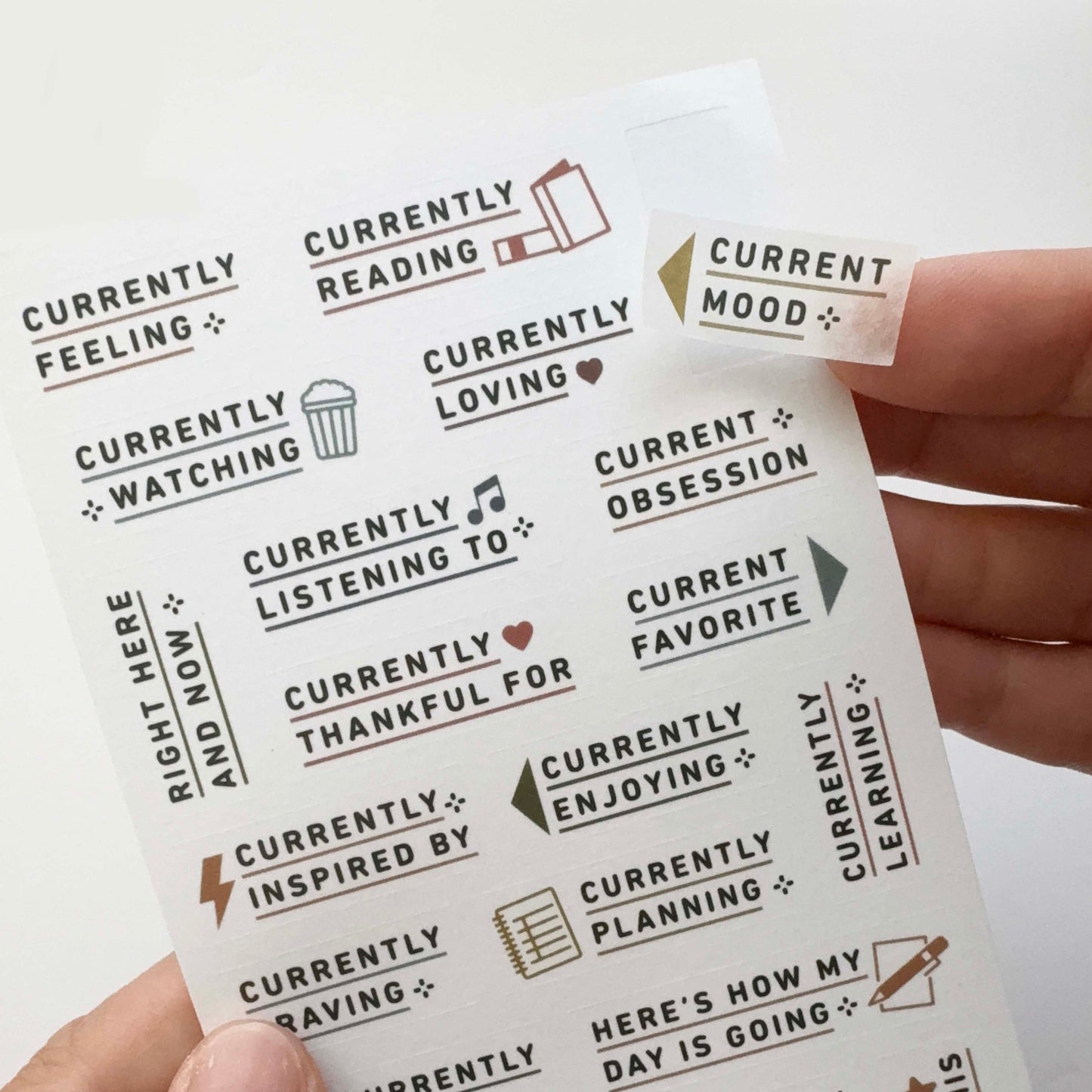 Currently - Washi Sticker Sheet