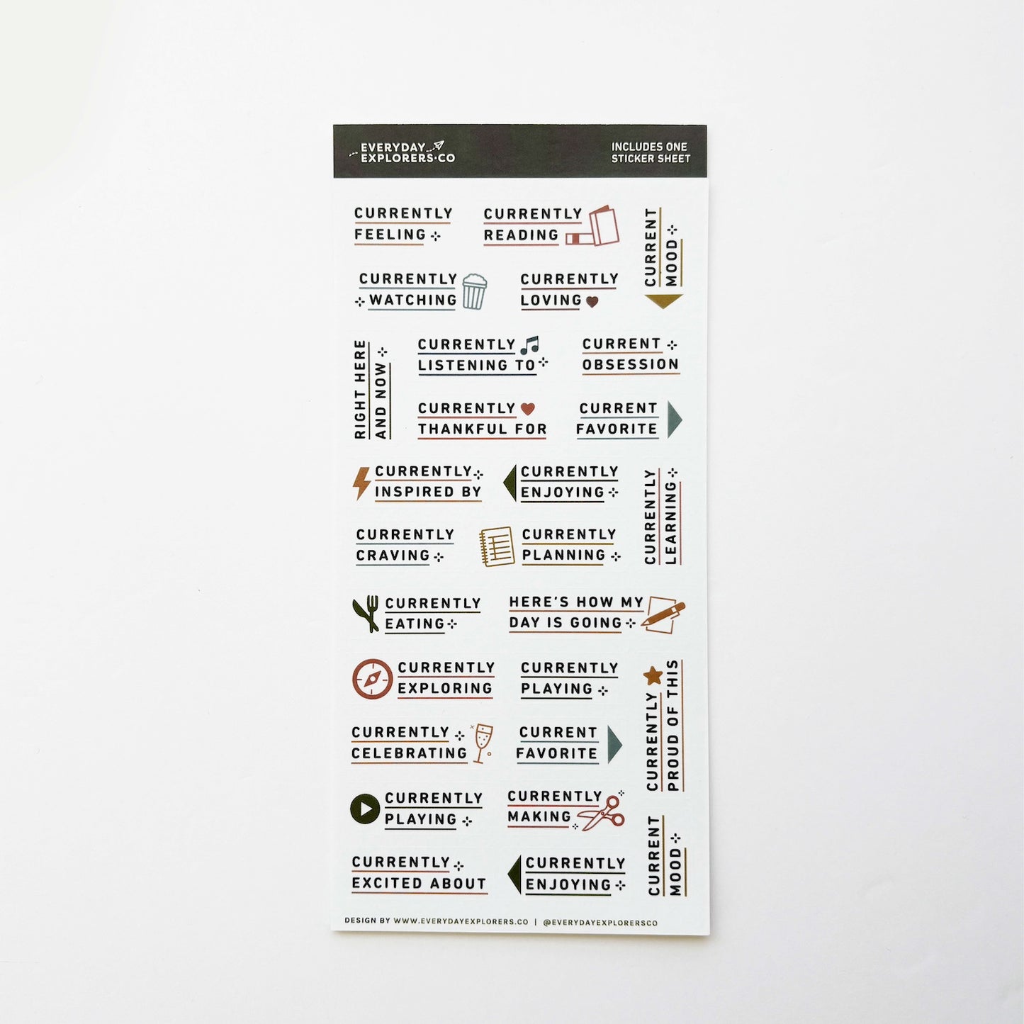 Currently - Washi Sticker Sheet