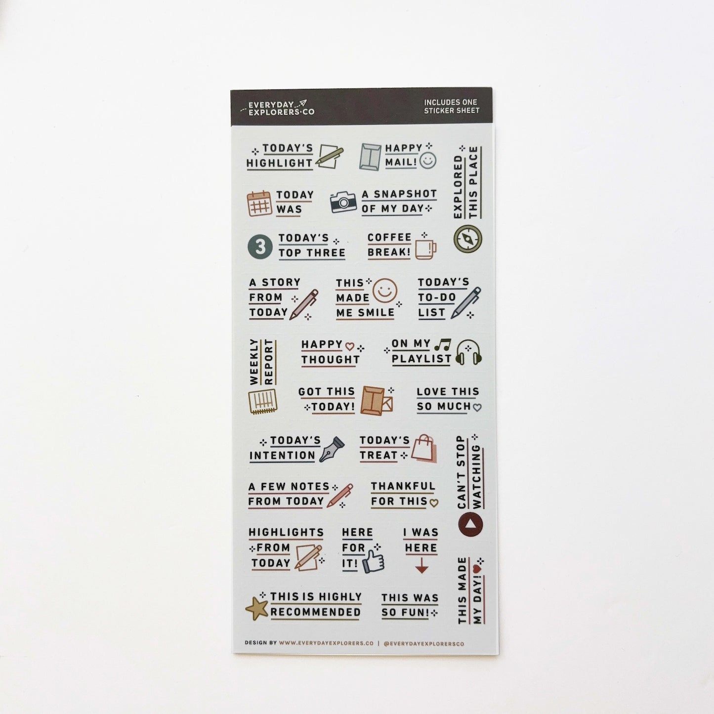 Today - Washi Sticker Sheet