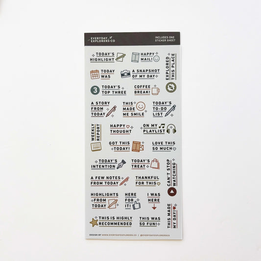 Today - Washi Sticker Sheet