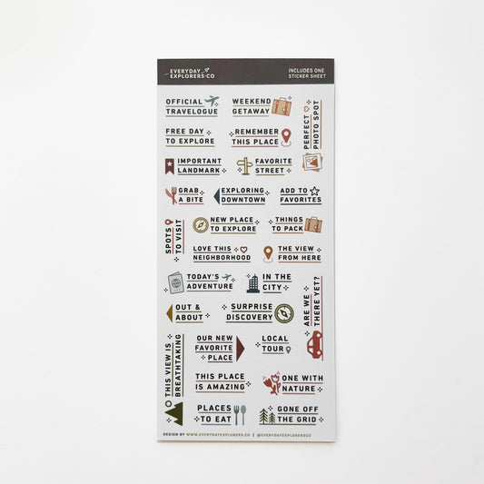 Travelogue - Washi Sticker Sheet