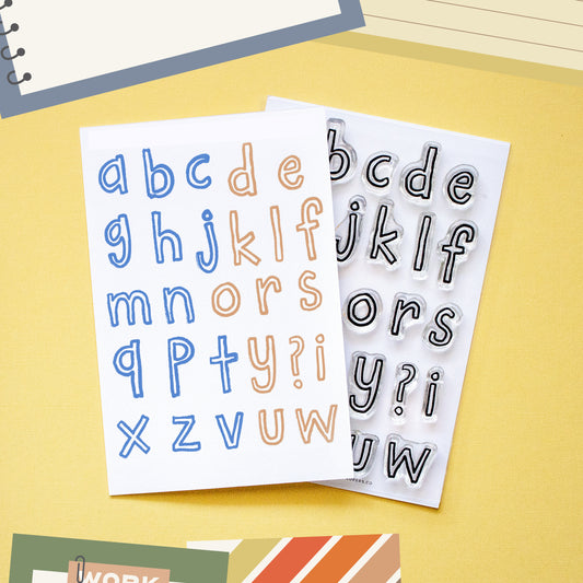 Cheeky Lowercase Alphabet - 4x6 Clear Stamp Set