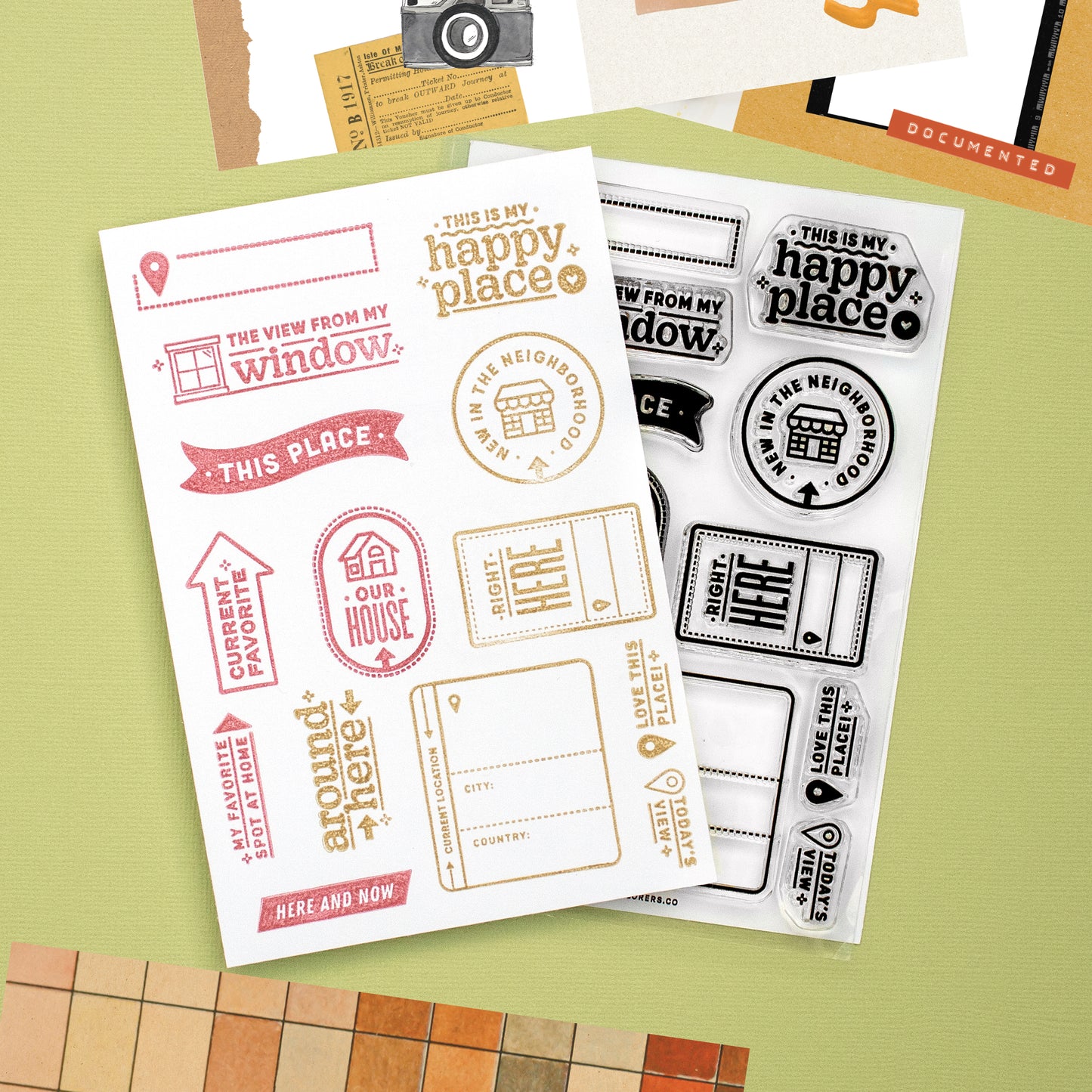 Happy Place - 4x6 Clear Stamp Set