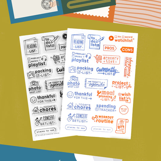Life in Lists - 4x6 Clear Stamp Set
