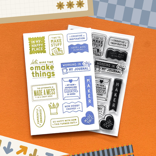 Maker Life - 4x6 Clear Stamp Set