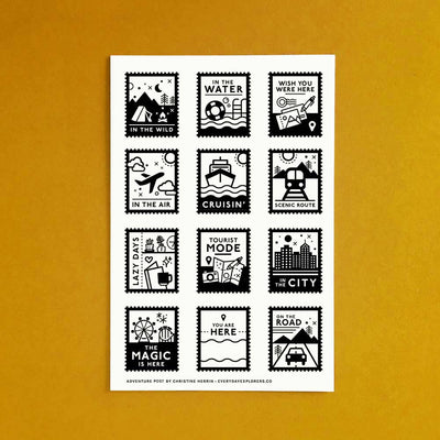 Adventure Post - 4x6 Clear Stamp Set
