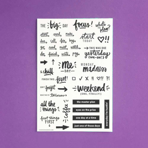 Plan It Out - 4x6 Clear Stamp Set