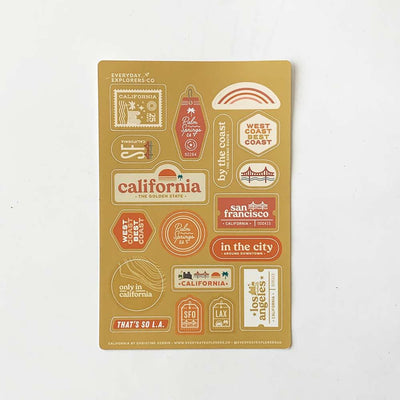 California - 4x6 Sticker Sheet