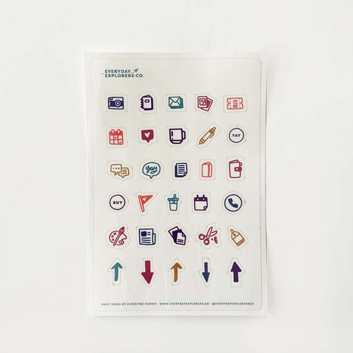 Daily Icons (Clear) - 4x6 Sticker Sheet