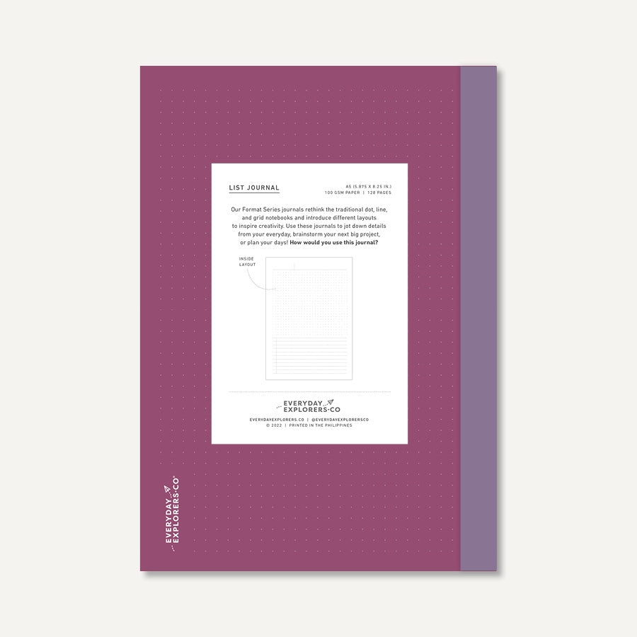 Format Series Journals: List - A5 Journal