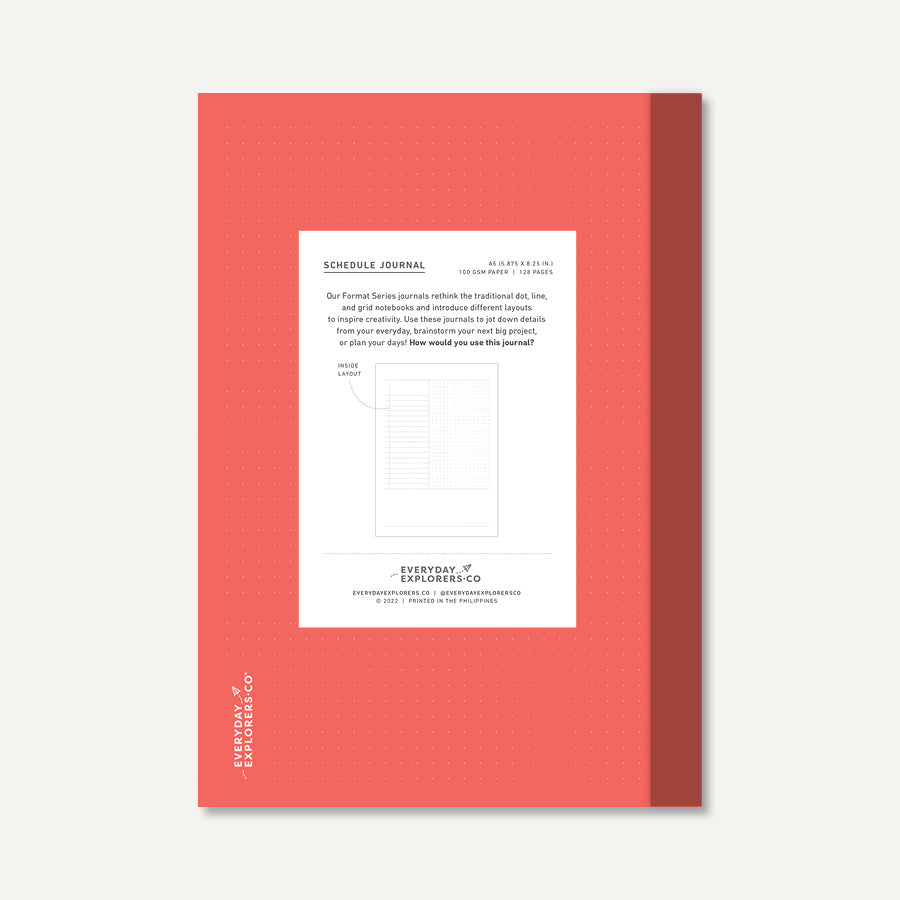 Format Series Journals: Schedule - A5 Journal