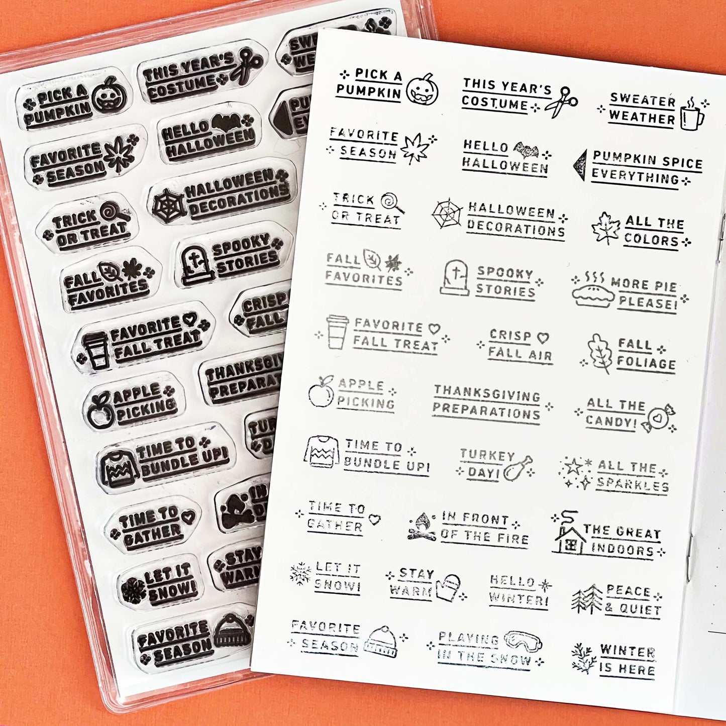 Fall & Winter Prompts - 4x6 Clear Stamp Set