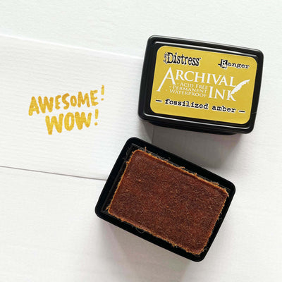 Mini Archival Ink Pad - Fossilized Amber
