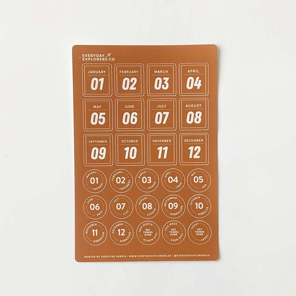 Months - 4x6 Sticker Sheet
