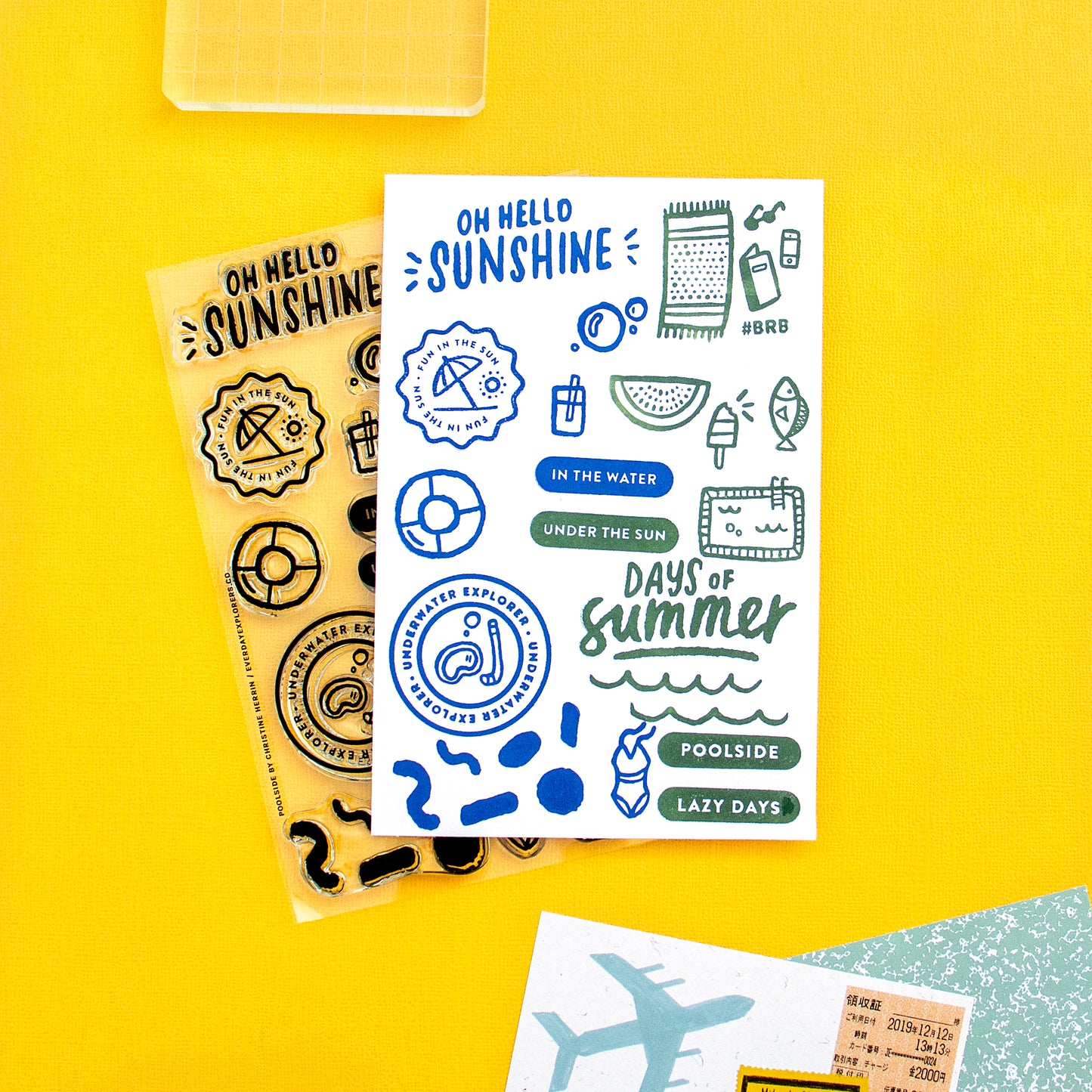 Poolside (Throwback!) - 4x6 Clear Stamp Set