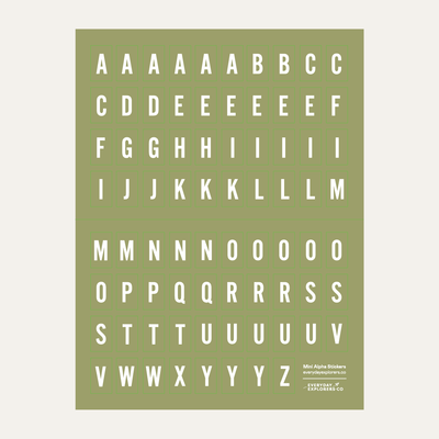 6x8 Alphabet Sticker Sheet - Light Green