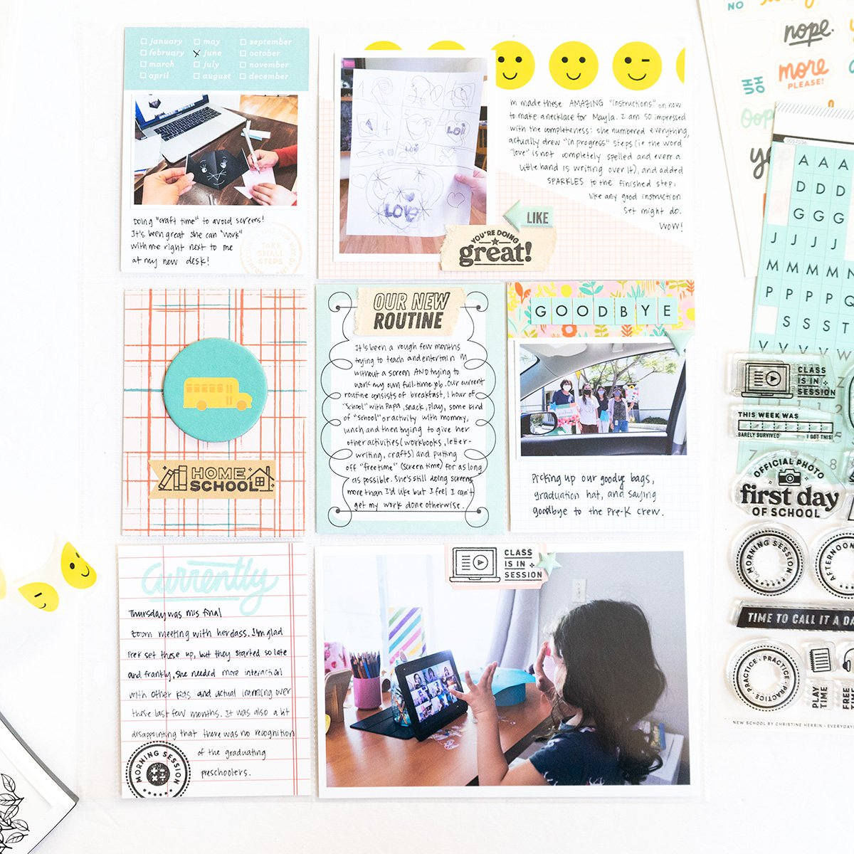 New School - 4x6 Clear Stamp Set